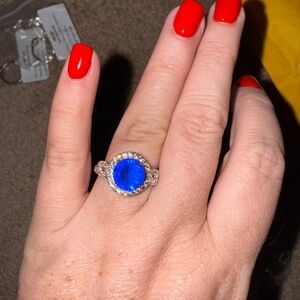Dazzling Sapphire Blue and Silver Ring